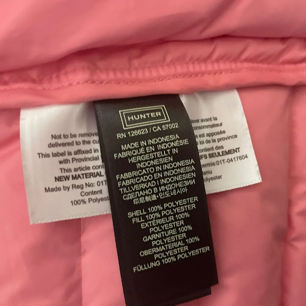 Hunter Pink Thin Down Layer Quilted Puffer‎ Jacket Coat S